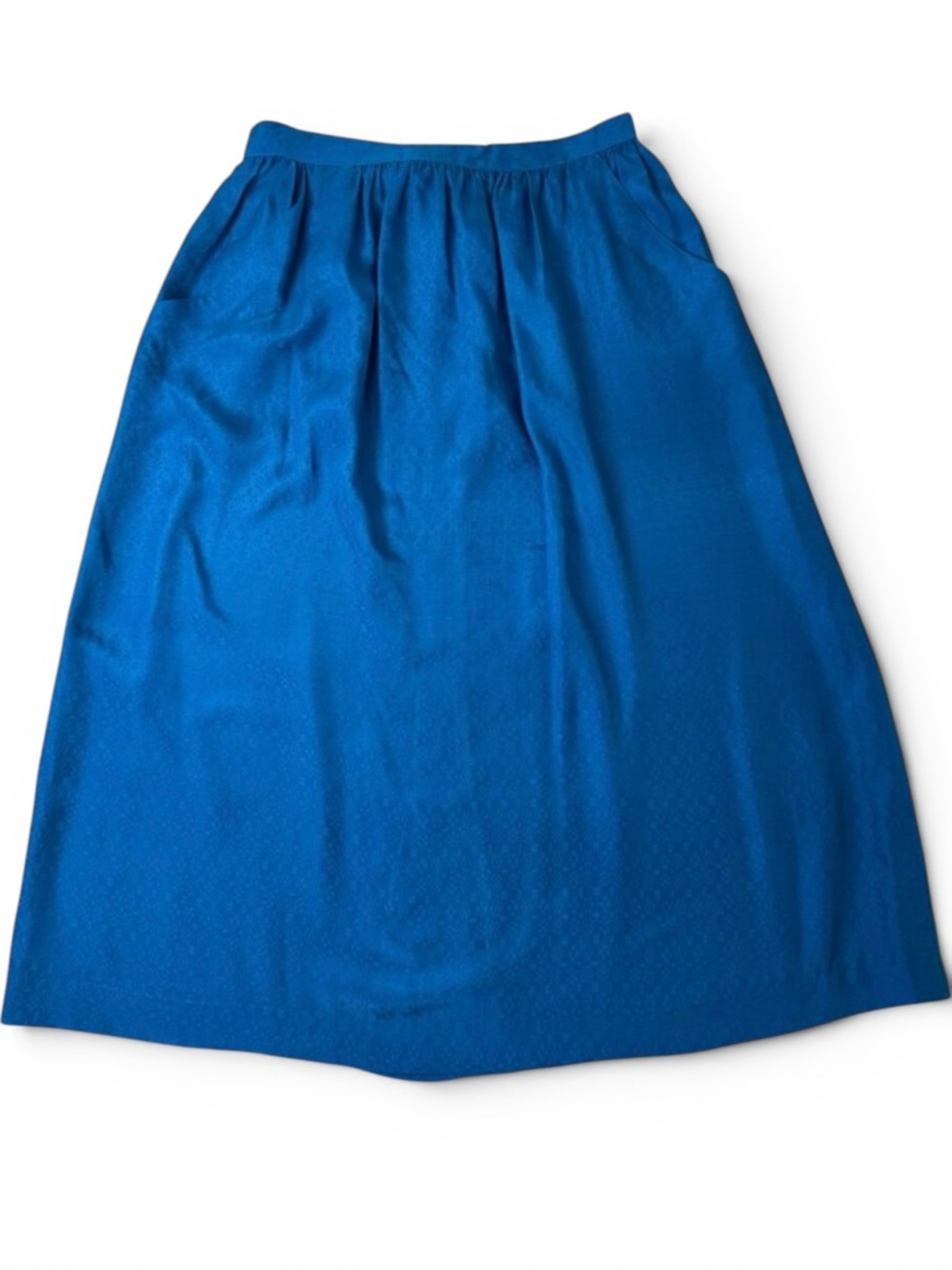 HR by Harari Royal Blue 100% Silk Midi Skirt Size US 4 / UK 8